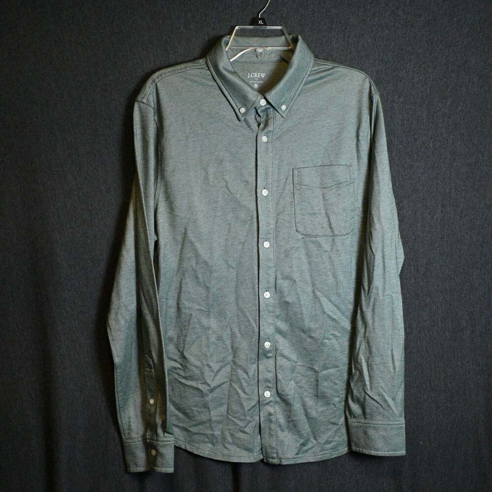 NEW J.Crew Men's M Knit Oxford Button Down Shirt Sage Green Dress NWT